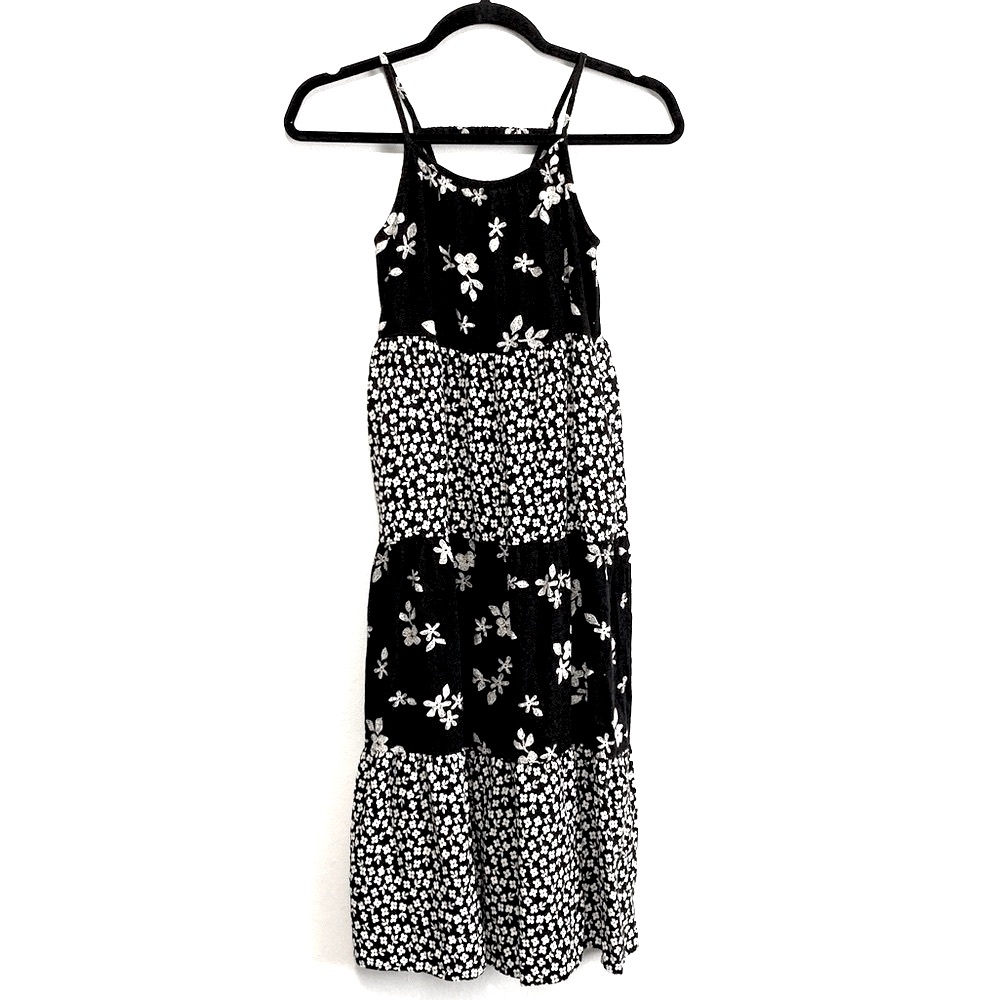 Cat & Jack Color Block Floral Print Tiered Maxi Dress
